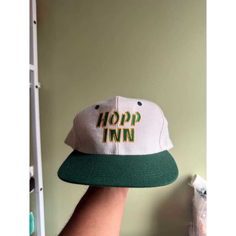Vintage Hopp Inn Cleveland Ohio Snapback Hat Green White Two Tone Cap KC Brand